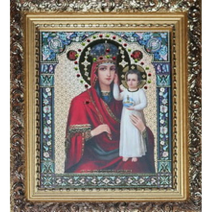 

Призри Икона лик с камнями в баг.рам 15х18 ПС3194