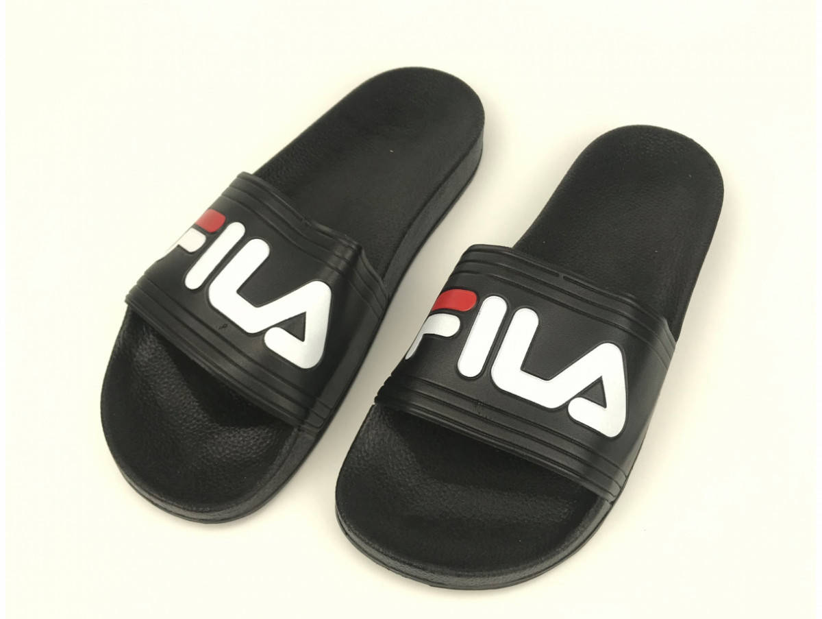 

Шлепанцы мужские тапки FILA Black-White мужские сланцы летние черные с белым логотипом на пене (41р), Черный