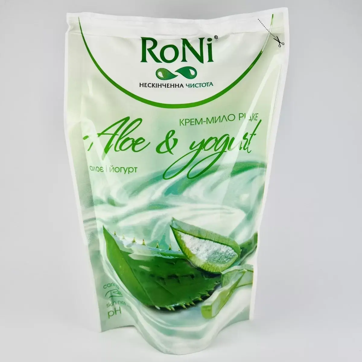 

Крем - мыло жидкое Aloe&Yogurt с глицерином ТМ RONI дой пак 450мл (14уп/ящ)