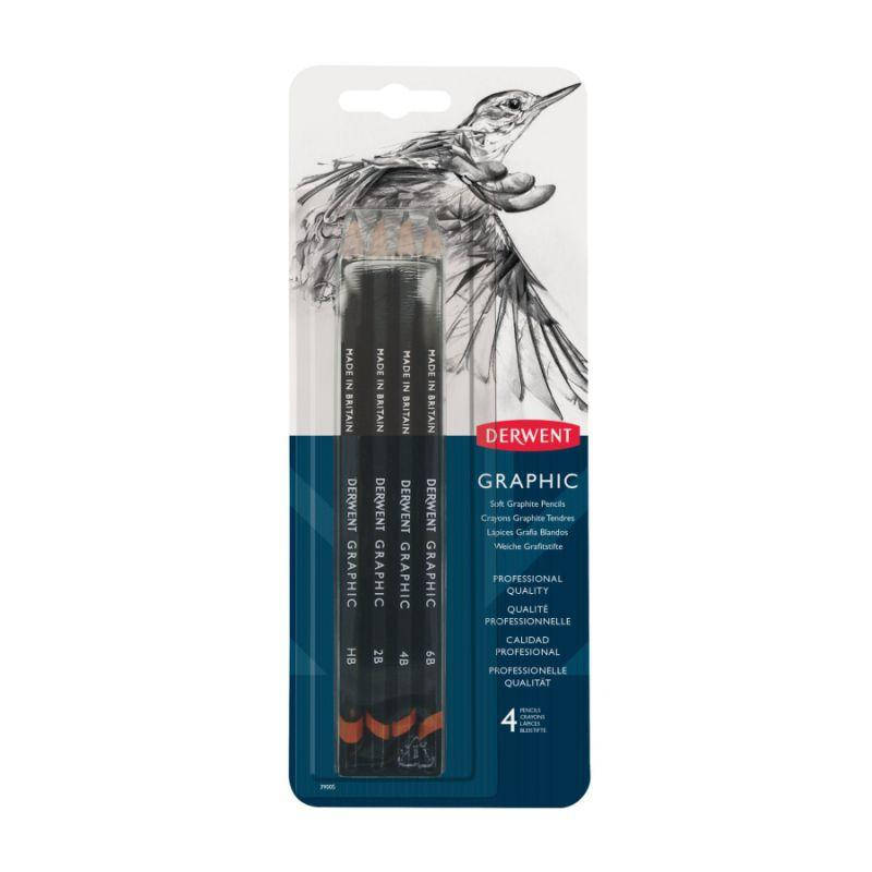 

Набор графитных карандашей Graphic Soft - Sketching в мет.кообке 4шт., Derwent