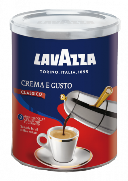 

Кофе молотый Lavazza Crema e Gusto Classico 250 г в жестяной банке