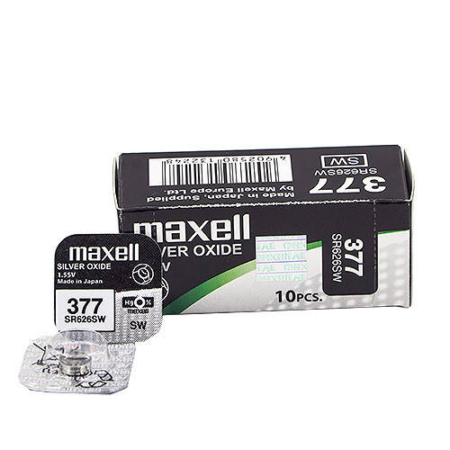 

Часовая серебряно-цинковая батарейка 377 Maxell SR626SW 1/card 10/box