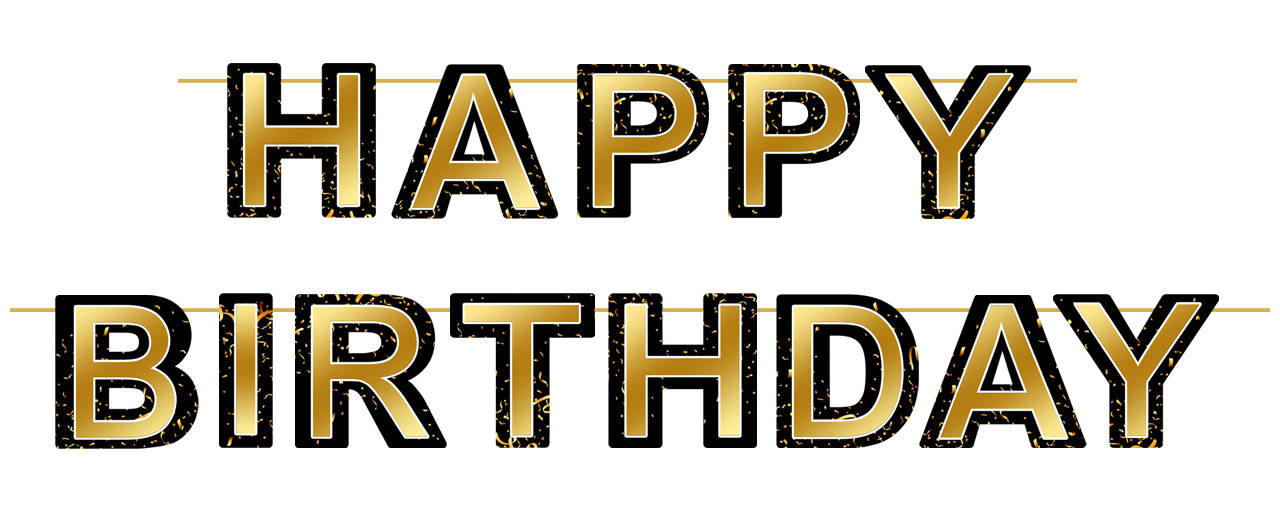 

Гирлянда "HappyBirthday" Black-Gold 250см