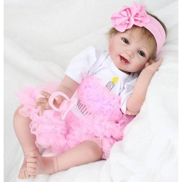 

Силиконовая коллекционная кукла реборн Девочка Кэри Reborn Doll 55 см