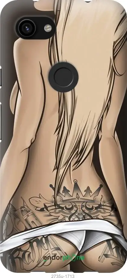 

Чехол на Google Pixel 3a XL Девушка с татуировкой "2735u-1713-18101", Коричневый