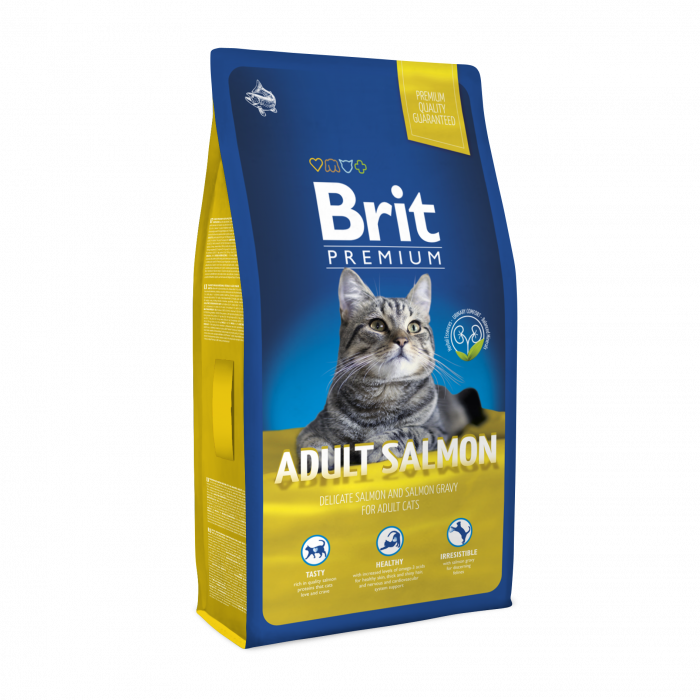 

Brit Premium Adult Salmon Сухой корм для кошек с лососем 8 кг