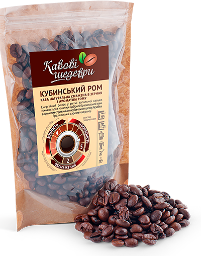 

Кофе зерновой Кубинский Ром Кофейные Шедевры 500 г. Арабика