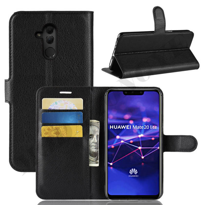 

Чехол-книжка Litchie Wallet для Huawei Mate 20 Lite Черный