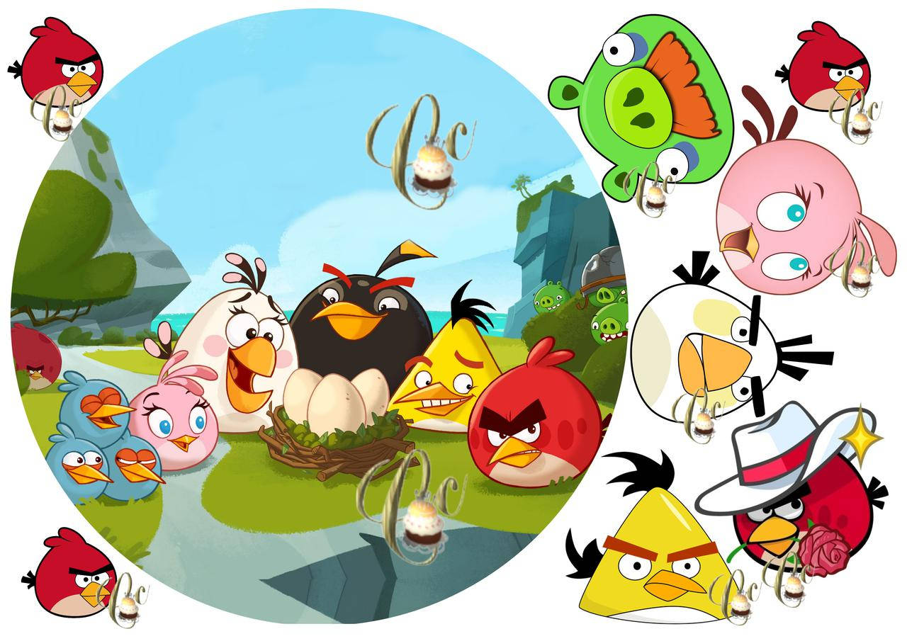 

Печать вафельной (рисовой) или сахарной картинки Энгри бёрдс на торт вафельная ПРЕМИУМ