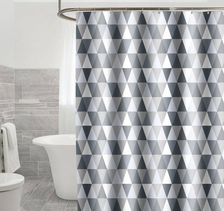 

Тканевая шторка для ванной SG Gray triangles 180х180 см (21067), Серый