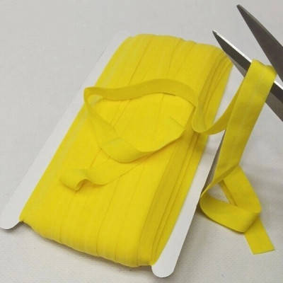 

010 Трикотажная окантовочная бейка (эластичная, стрейч) 1,5см х 1м желтая (СИНДТЕКС-1271)