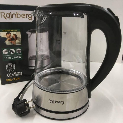 

Электрический стеклянный чайник 2 л с подсветкой Rainberg RB-704 2200 Ватт