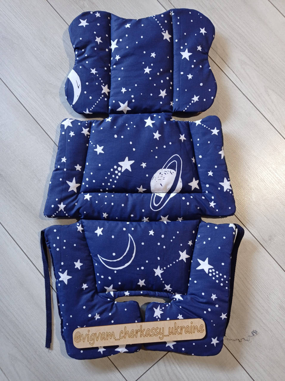 

Матрасик в коляску универсальный двохсторонний бабочка на хлопкопоне летний синтепоне зимний, Черный