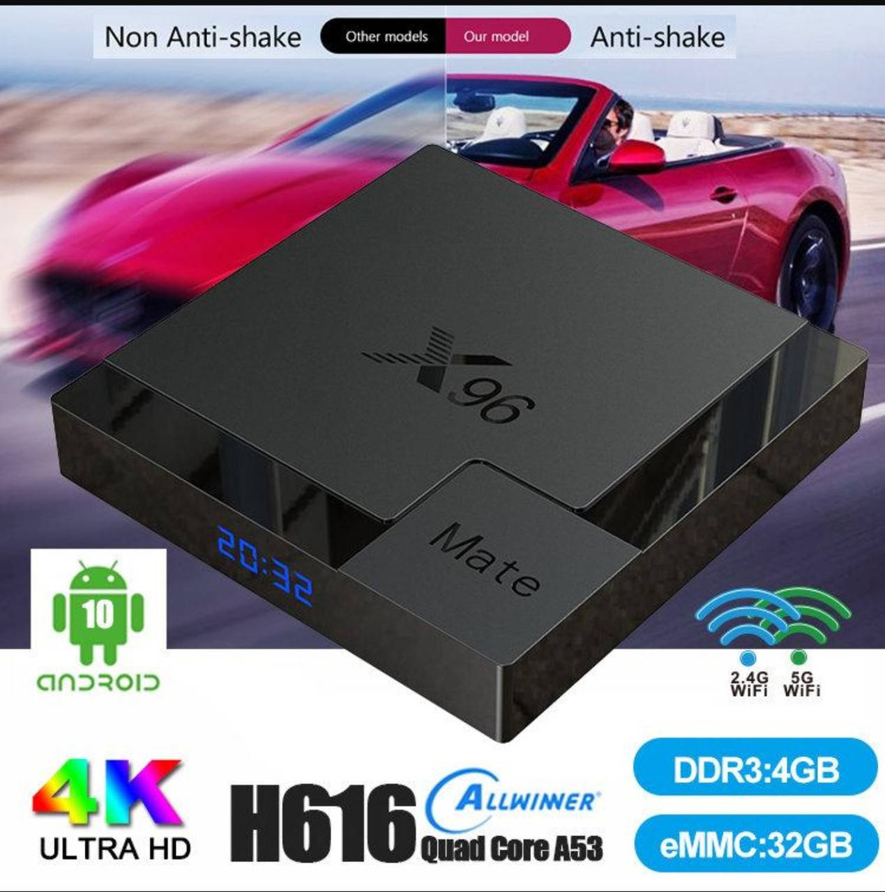 

⫸⫸⫸Smart TV X96 mate 4GB/32ГБ Alwinner H616 Android Box смарт ТВ приставка андроїд андроид бокс Android.10