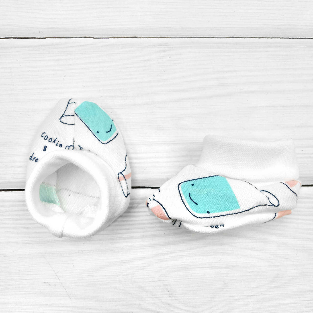 

Пинетки Malena Milk молочно-голубые для новорожденных мальчиков, Голубой