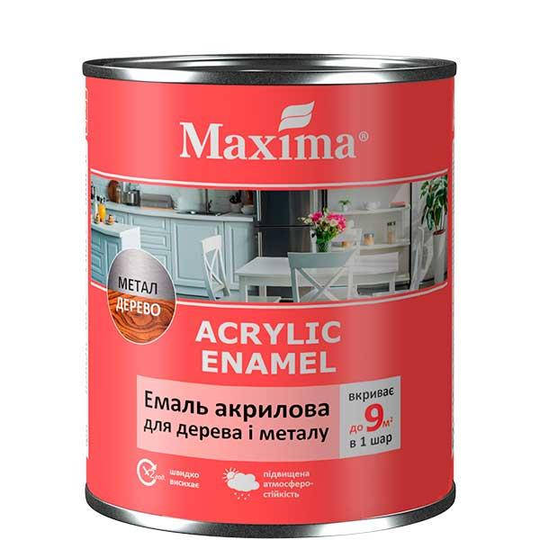 

Эмаль акриловая для дерева и металла Maximа - 2,3 л, белый шелковисто-матовый
