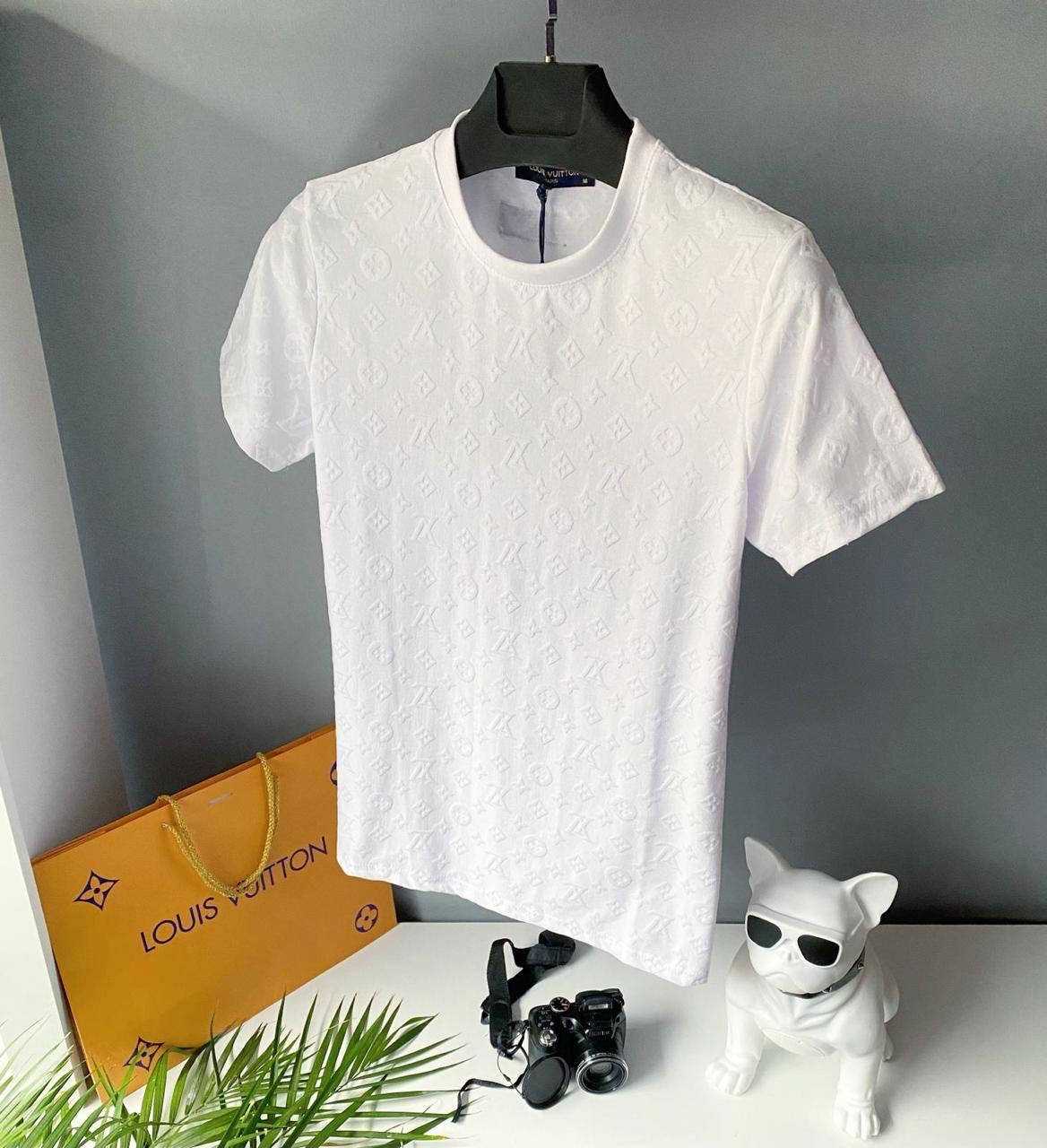 

Мужская стильная брендовая футболка (белая) Louis Vuitton / Cotton , polyester M