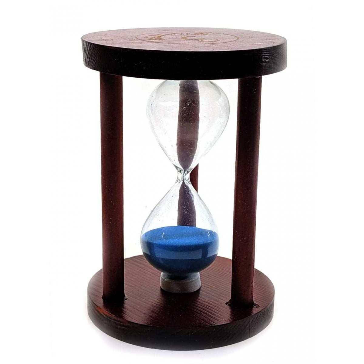 

Песочные часы бамбуковые настольные на 3 минут синий