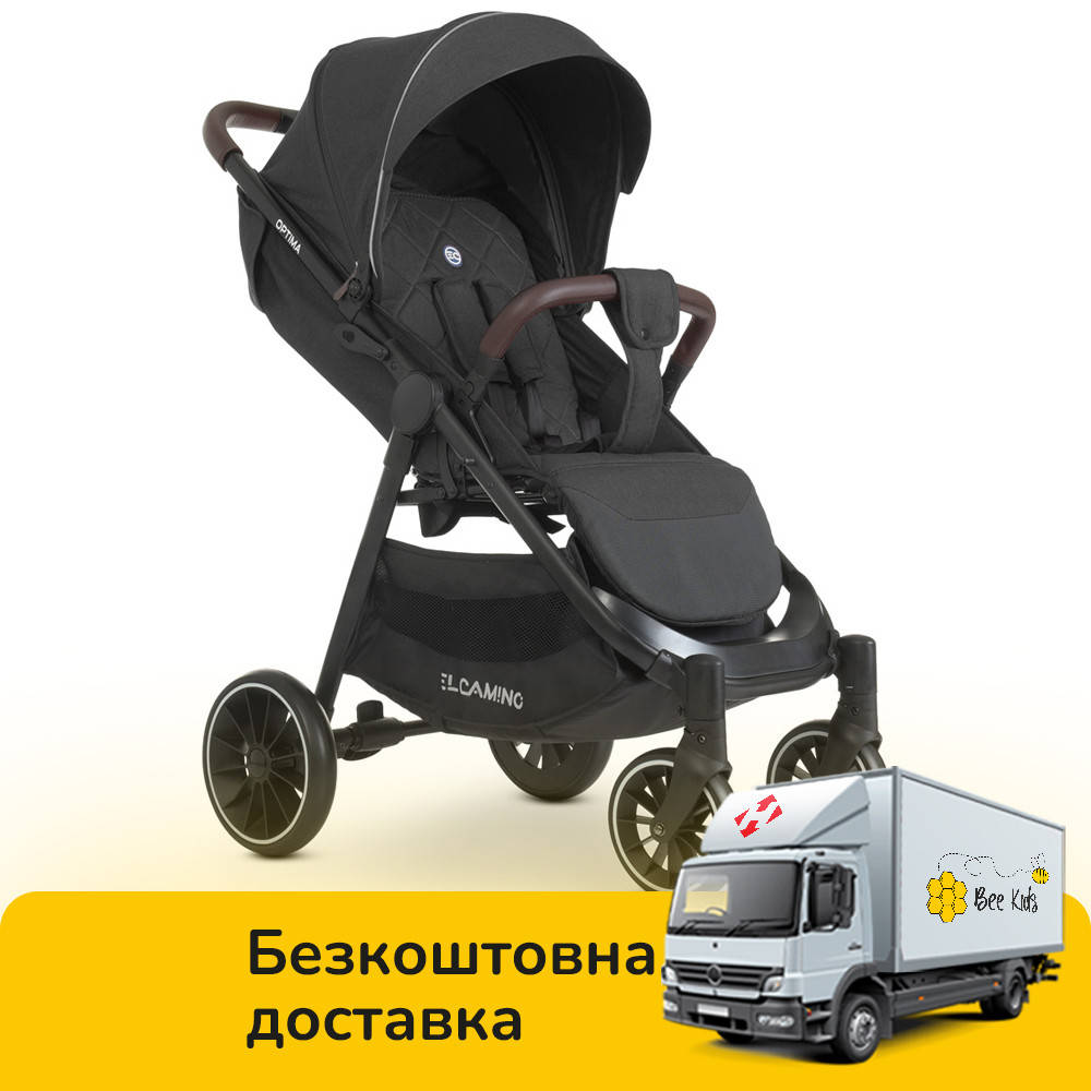 

Детская прогулочная коляска El Camino Optima ME 1083 Dark Gray Черный