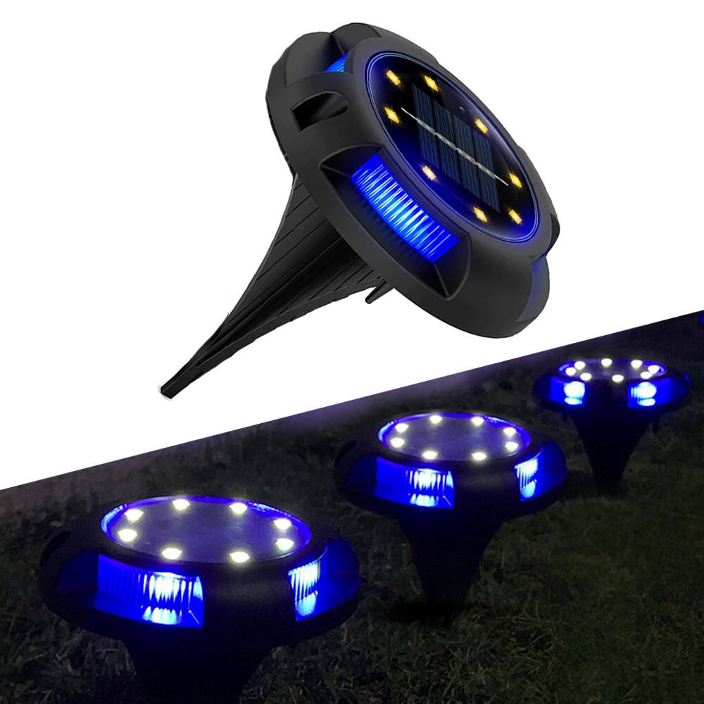

Садовый фонарь на солнечной батарее 6001 LED8+4 D11см / Уличный светильник