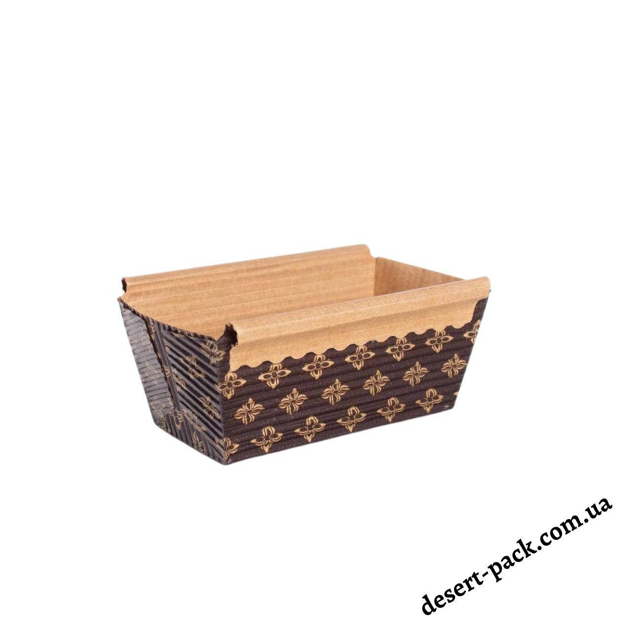 

Бумажная форма для кексов 100х50х50 мм, золотой узор, Коричневый