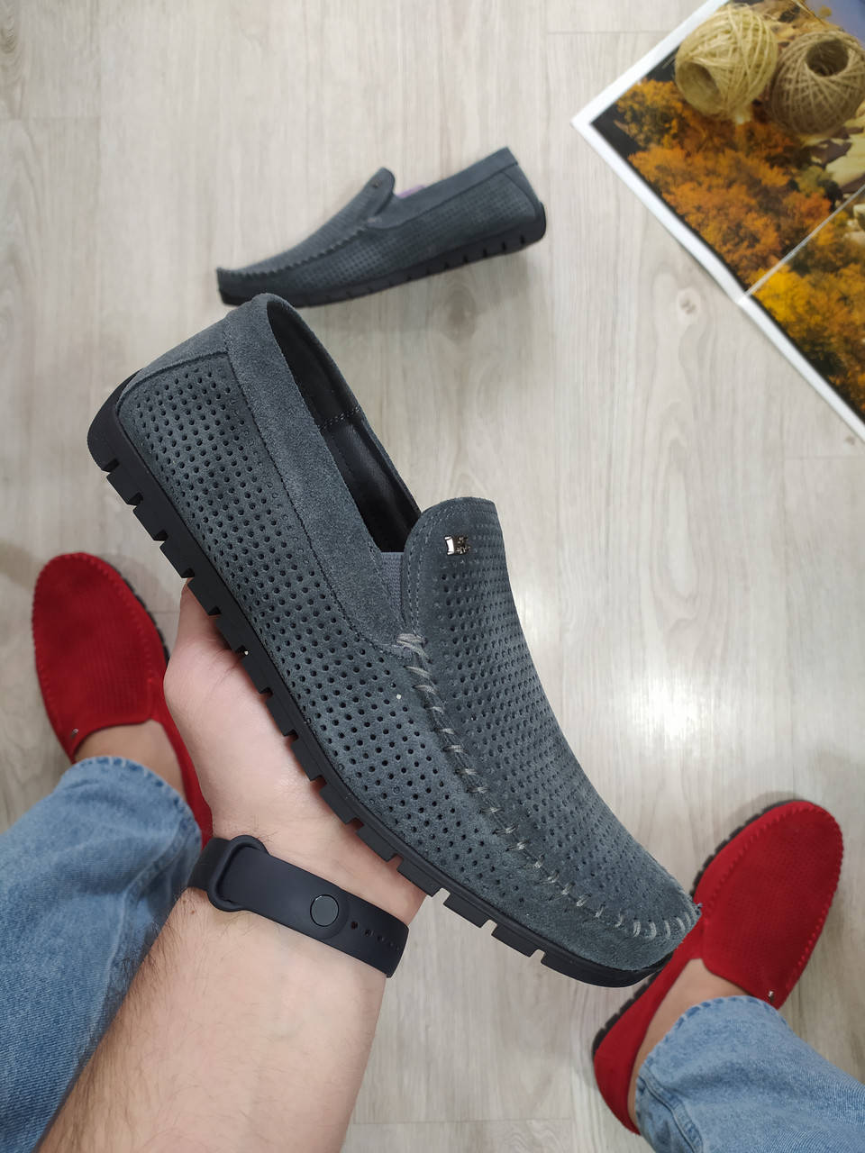 

Мужские мокасины Legges серый натуральный нубук 39-48