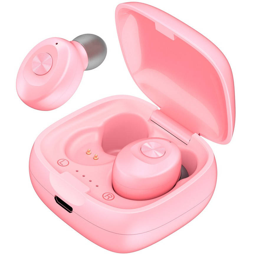 

Беспроводные вакуумные наушники в кейсе гарнитура с микрофоном XG12 Bluetooth Розовые, Розовый