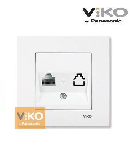 

Розетка компьютерная ПК Viko Karre скрытой проводки белая (Турция)