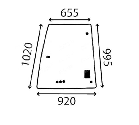 

Стекло верхнее левой двери экскаватора-погрузчика CAT 422E 428E 432E 434E 442E 444E