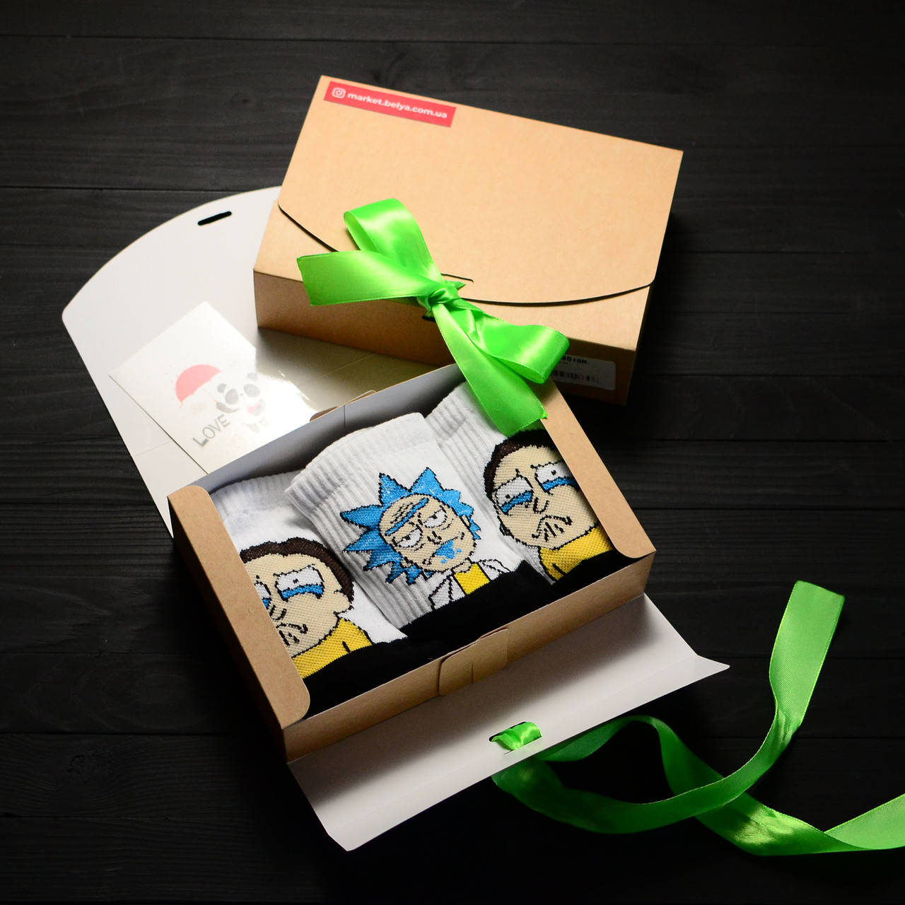 

Подарочный набор мужской носки 3 шт Рик 1 шт, Морти 2 шт Rock'n'socks