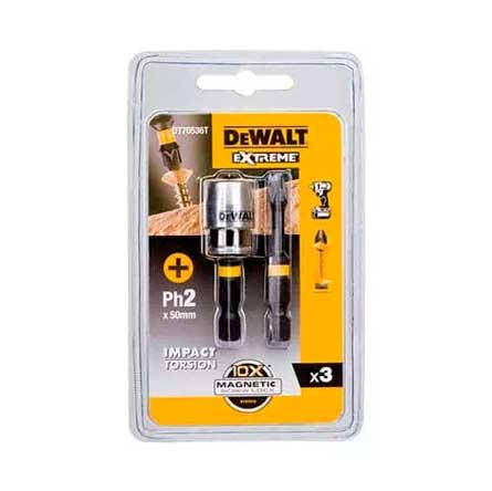 

Биты ударные DeWALT IMPACT TORSION Ph2, 50 мм, 2 шт и магнитный держатель шурупов (DT70536T)