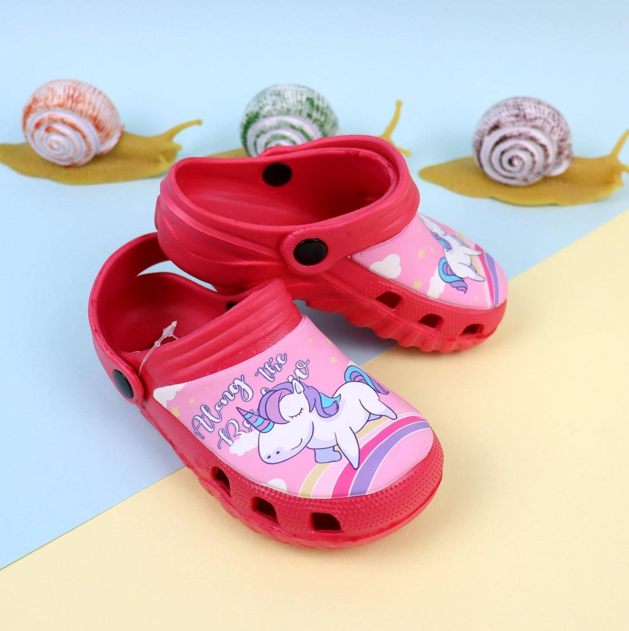 

Коралловые кроксы для девочки Единорог тм GIOLAN размер 20,21,22/24,23/25, 26,27,29, 30,31,33,34,35, Коралловый