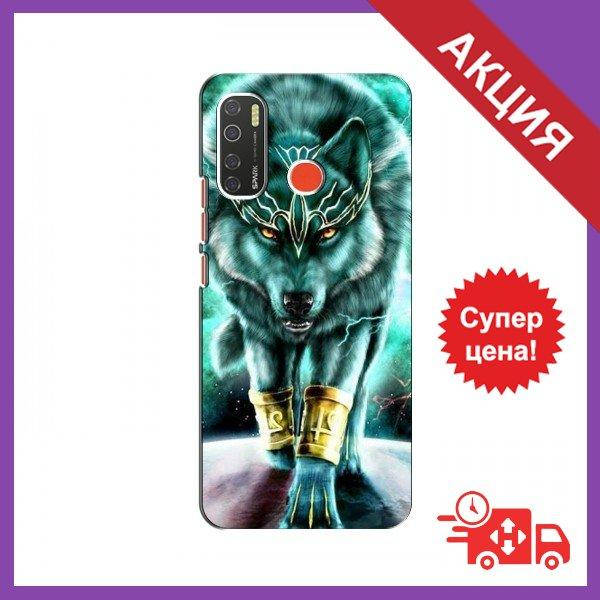 

Чехол для TECNO Camon 15 / Бампер на TECNO Camon 15 / Чехол для Техно (Зеленый Волк)