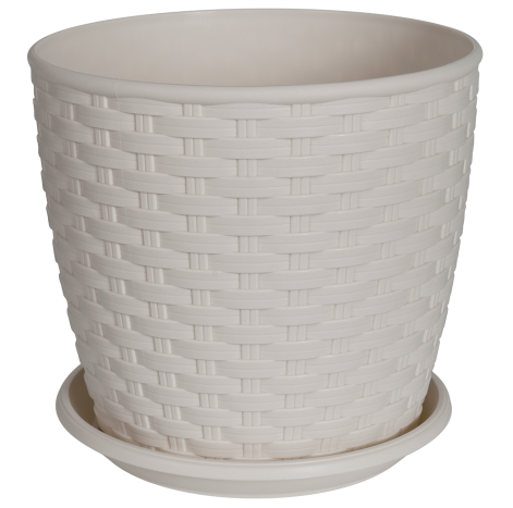 

Кашпо "Ротанг" 20*18см 4,1л Белая роза