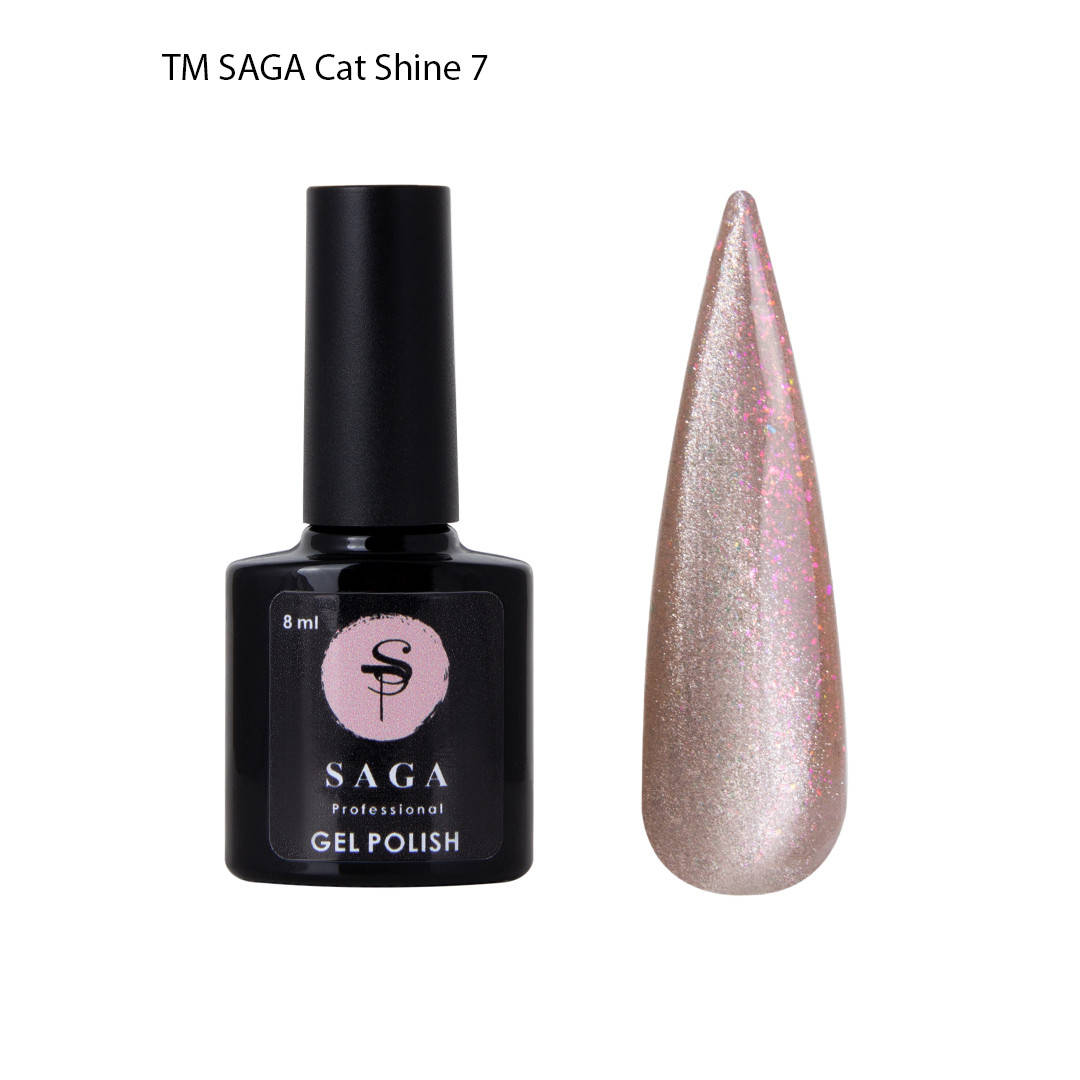 

Гель-лак Saga Cat Shine №07 (бежевая хрустальная кошка), 8 мл