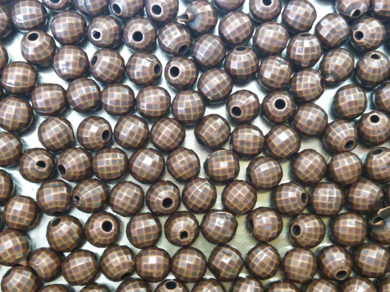 

Бусины пластик "Граненая бусина" бронза 5 мм 500 грамм