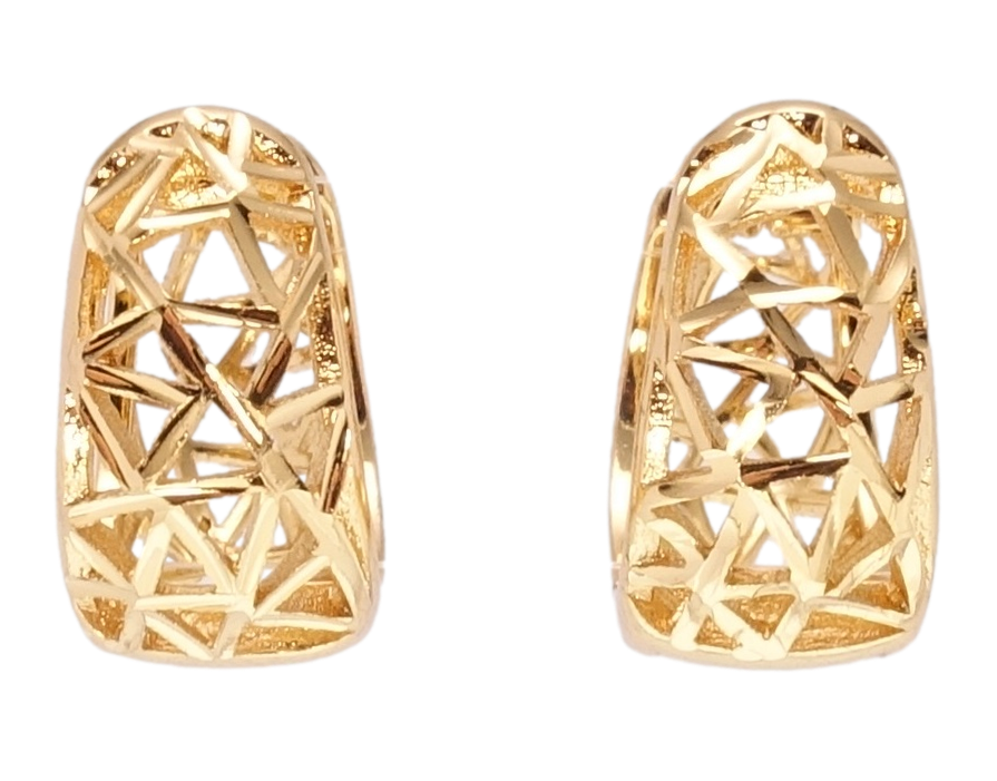 

Серьги Xuping Позолота 18K колечки "Декоративный резной орнамент" на одну сторону
