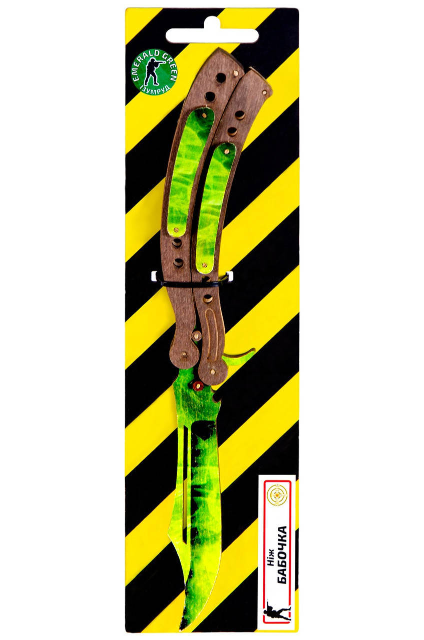 

Нож-бабочка складной деревянный Изумруд из игры Counter-Strike