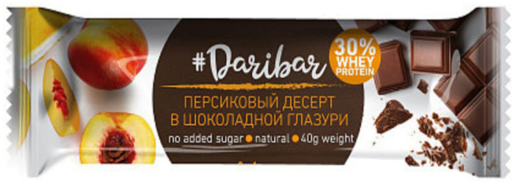 

Протеиновый батончик в шоколадной глазури Daribar Персиковый (40 грамм)