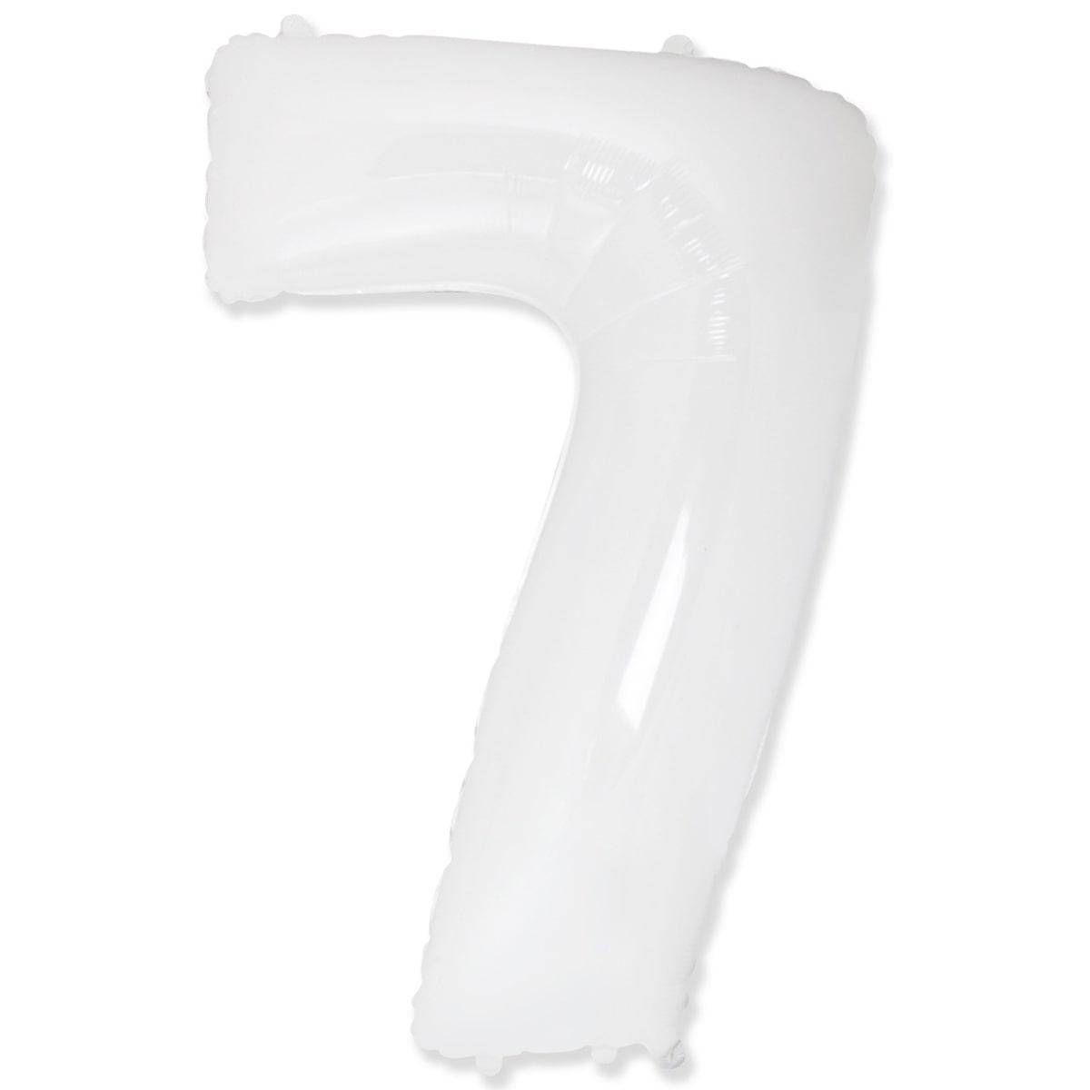 

FM 40" Цифра 7 Белая White. Фольгированный шар, Белый