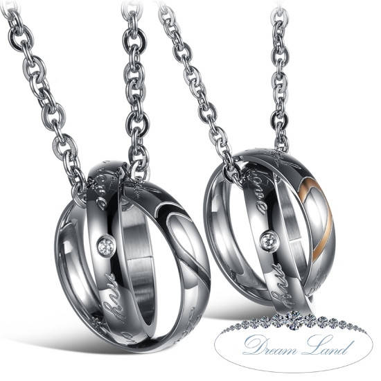 

Парные кулоны для влюбленных из нержавеющей медицинской стали “Соединение Сердец”