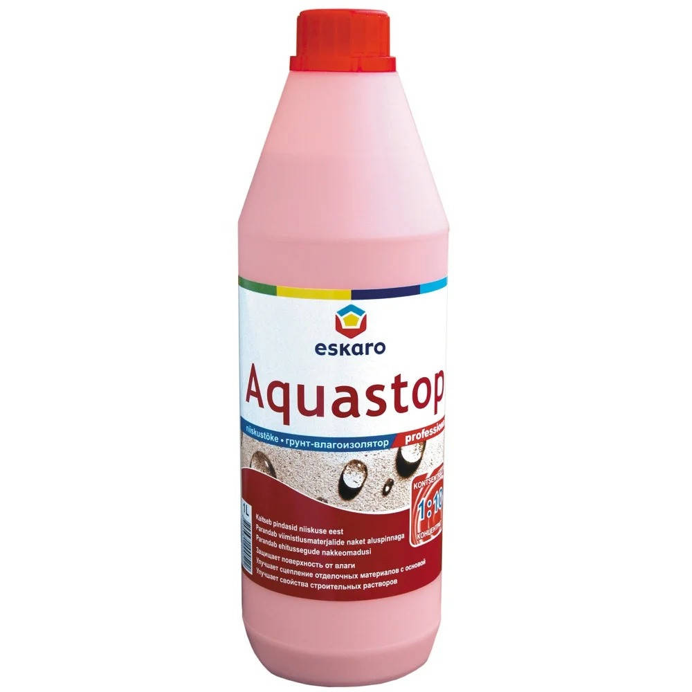 

Укрепляющий грунт-концентрат 1:10 Eskaro Aquastop professional 1л, Розовый