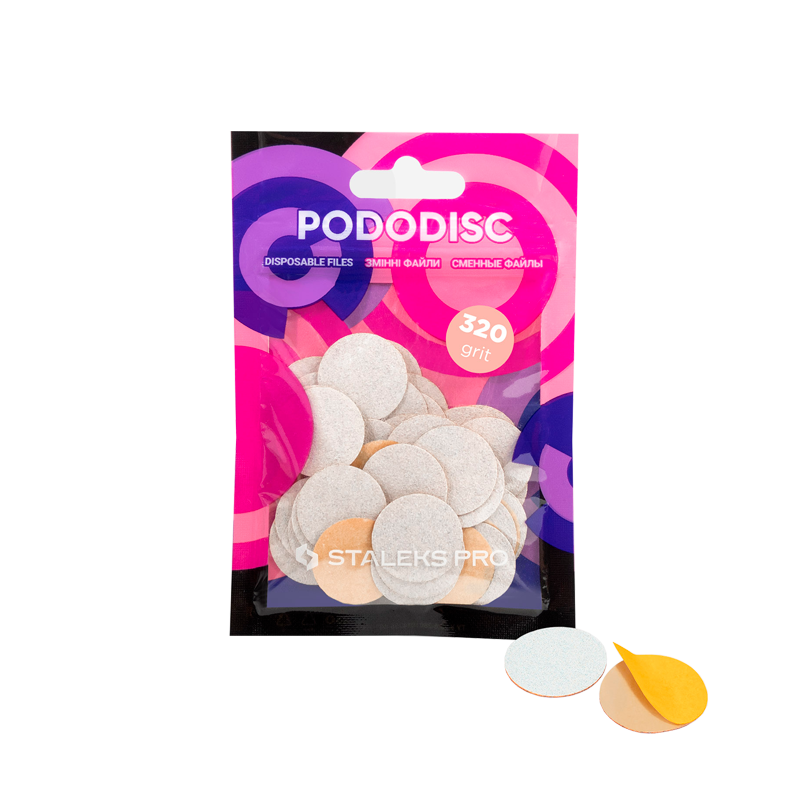 

Сменные файлы белые для педикюрного диска Pododisc Staleks Pro M, 320 грит (50 шт)
