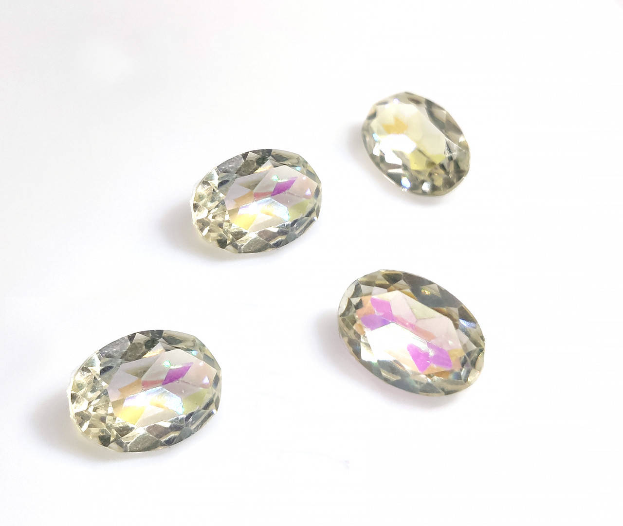 

(10шт) Кристаллы "Грань АБ" овал грань 10х14мм, Красный