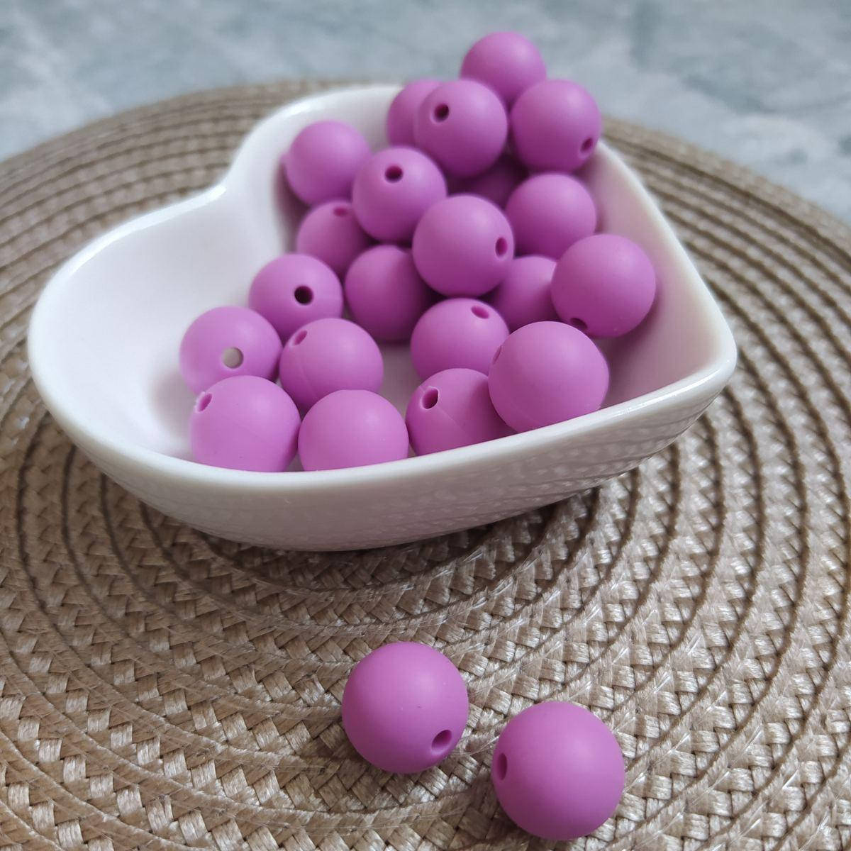 

Бусіна силіконова 12 мм фіолетова