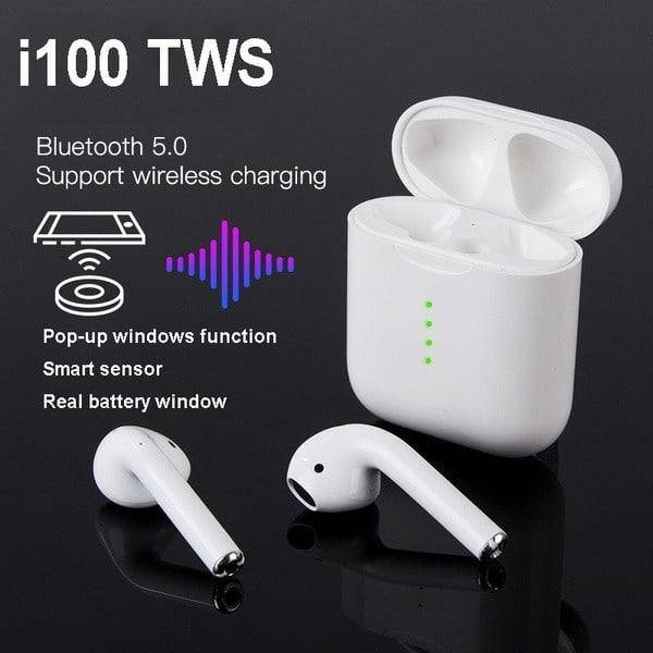 

Бездротові навушники Bluetooth Sensor HBQ i100 TWS 5.0 з функцією бездротової зарядки, Белый