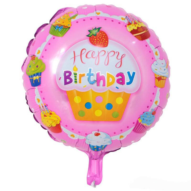 

Фольгированный шар круг Happy Birthday кексик 18" Китай