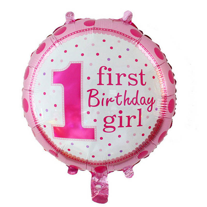 

Фольгированный шар круг 1first Birthday girl 18" Китай