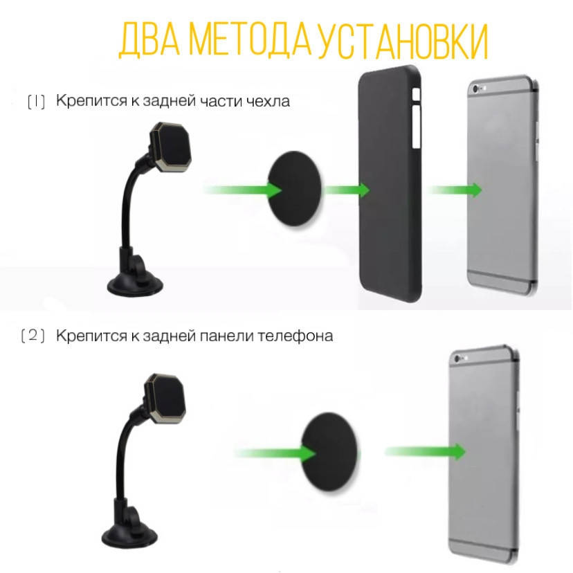 

Держатель для телефона в автомобиль с присоской магнитный