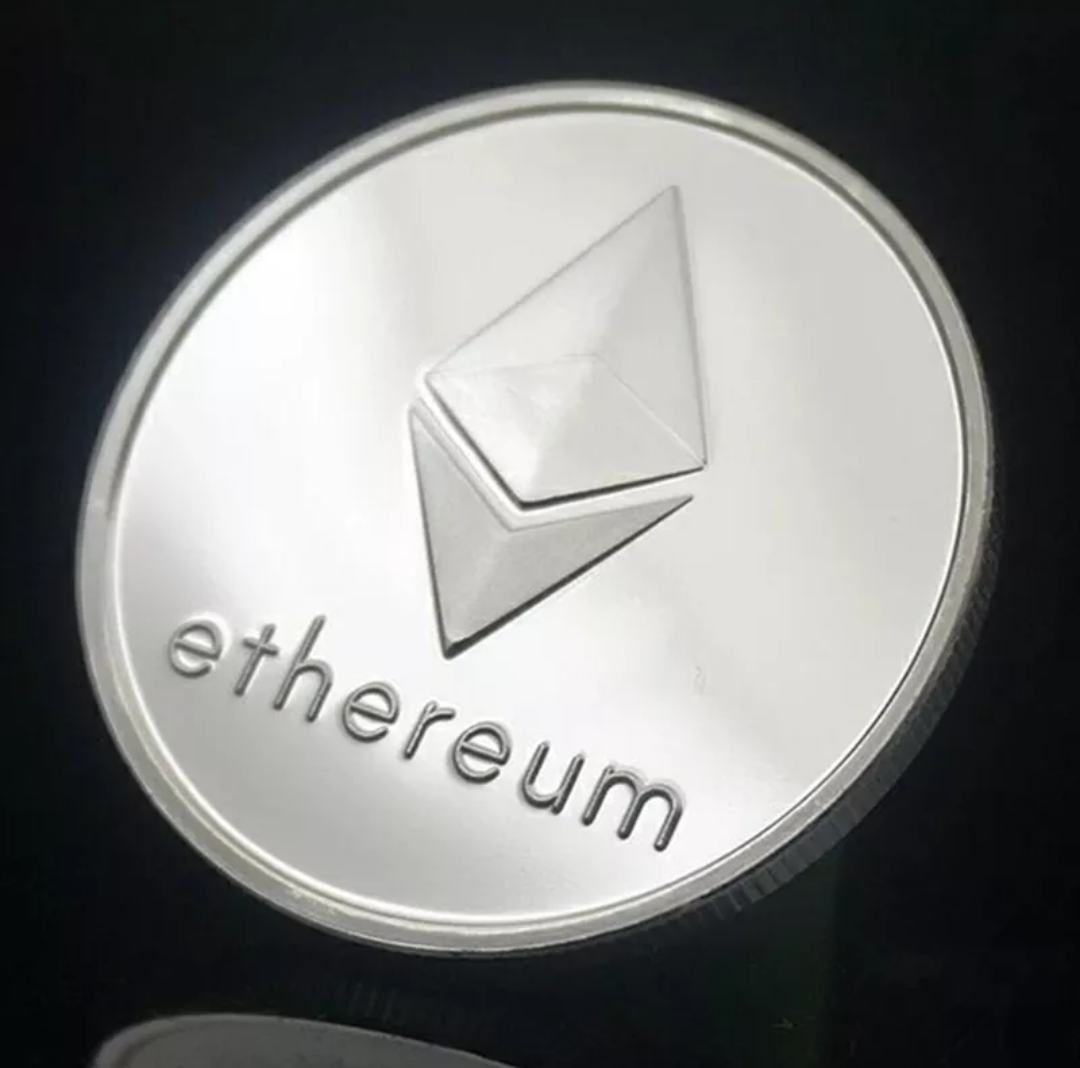 

ETH Сувенирная монета Эфириум Ethereum в капсуле цвет: серебро
